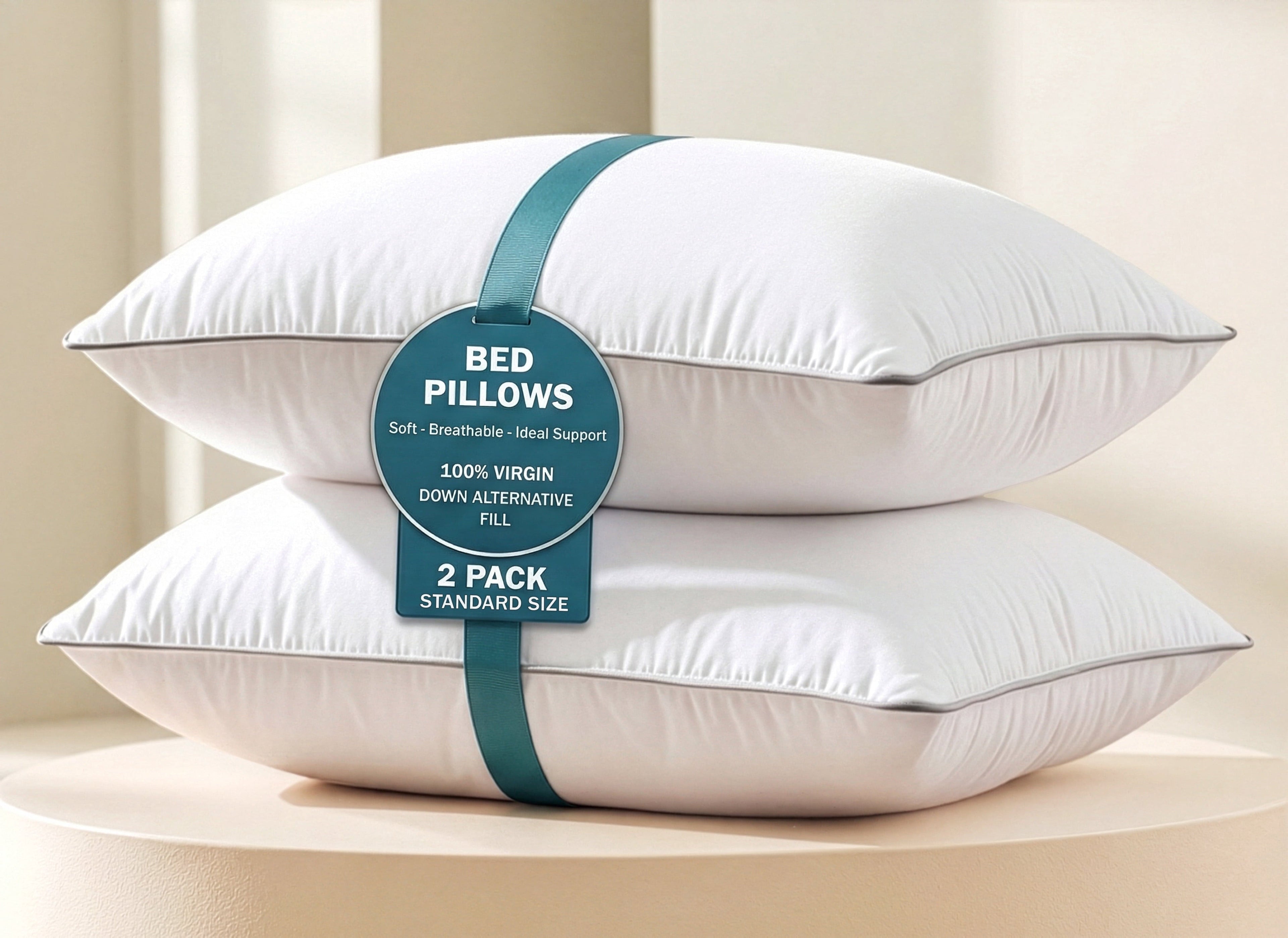 Ergonomic Memory Foam Pillows Standard Size Set of 2 – Standard Pillow, Cooling Comfort, Breathable, Easy Care Machine Washable, Perfect fo... - Orthopedic Shredded Foam Bed Pillow Set - Default Title
