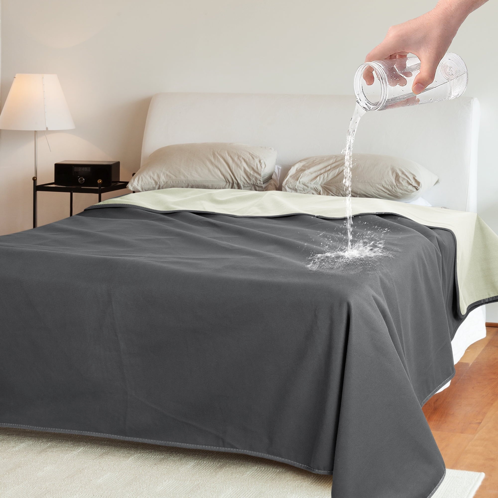 Lightweight Warm Waterproof Blanket for Couch, Reversible Washable Sofa Bed Coverlet Protector | Leak Proof, Comfortable | for People ... - Super Soft Reversible Sherpa Flannel Blanket - Default Title