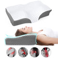 Ergonomic Memory Foam Cervical Neck Pillow for Neck Pain Relief, Ergonomic Memory Foam Pillow Bed Pillows for Body Side Back Stomach Sleepi... - Ergonomic Memory Foam Pillow for Neck Pain Support - Default Title