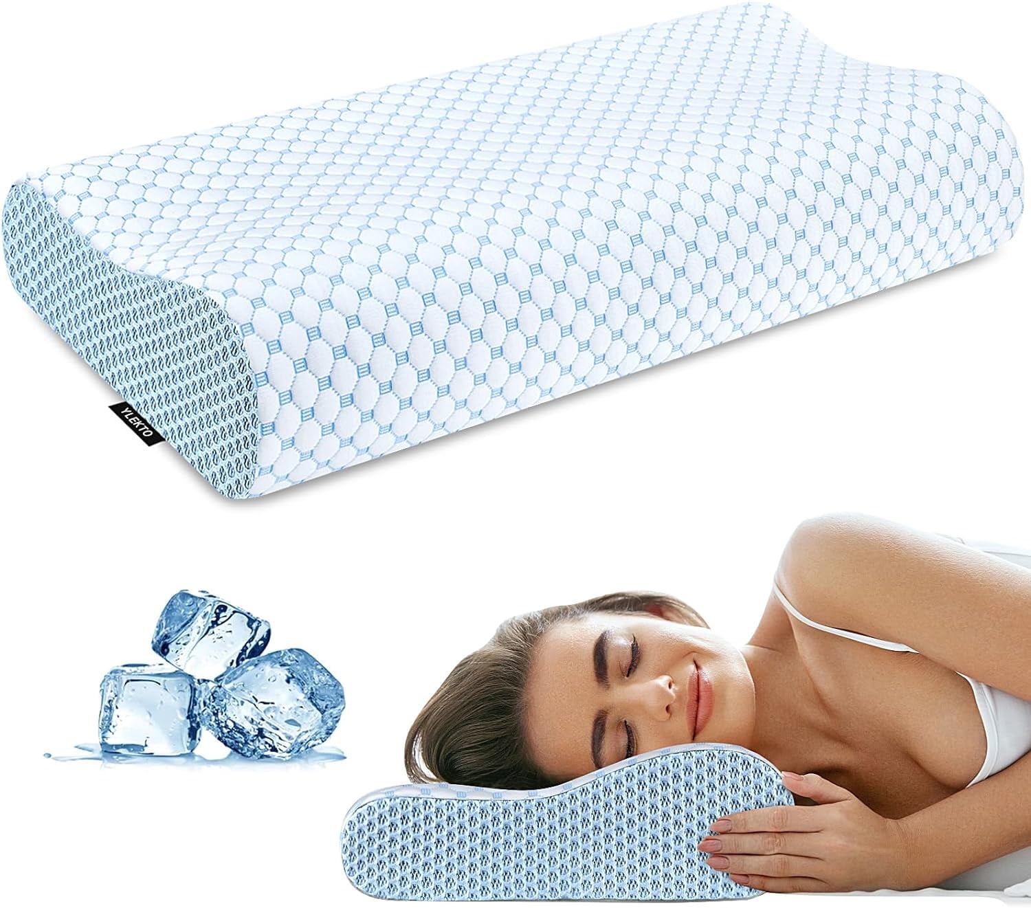 Fluffy Shredded for Neck Pain Relief, Contour Memory Foam s for Sleeping, Odorless Ergonomic Adjustable Orthopedic Cooling Bed Neck S... - Decorative Throw Pillow Cushion for Sofa & Bed - Default Title