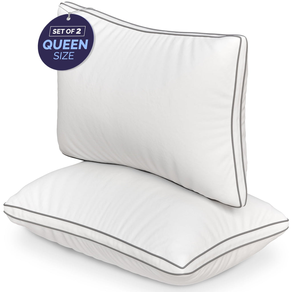 Ergonomic Memory Foam Bed Pillows Queen Size Set of 2 - Luxury Down Alternative Pillow - 5 Star Hotel Pillows for Back, Side and Stomach Sl... - Decorative Throw Pillow Cushion for Sofa & Bed - Default Title