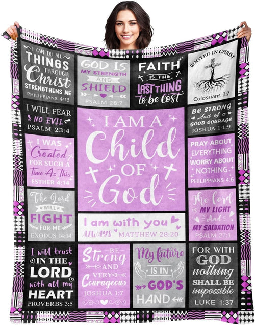 Cozy Fleece Christian Gifts for Women - Baptism Gifts for Girl - Child of God Blanket - Inspirational Birthday Religious Catholic... - Cozy Fleece Throw Blanket for Couch & Bed - Default Title