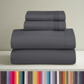 Breathable Luxury Sheets Set, 4 Piece Deep Pocket Sheets, 100% Soft Microfiber Bed Sheets Set, Gray - Luxury Bed Sheet Set with Deep Pockets - Default Title
