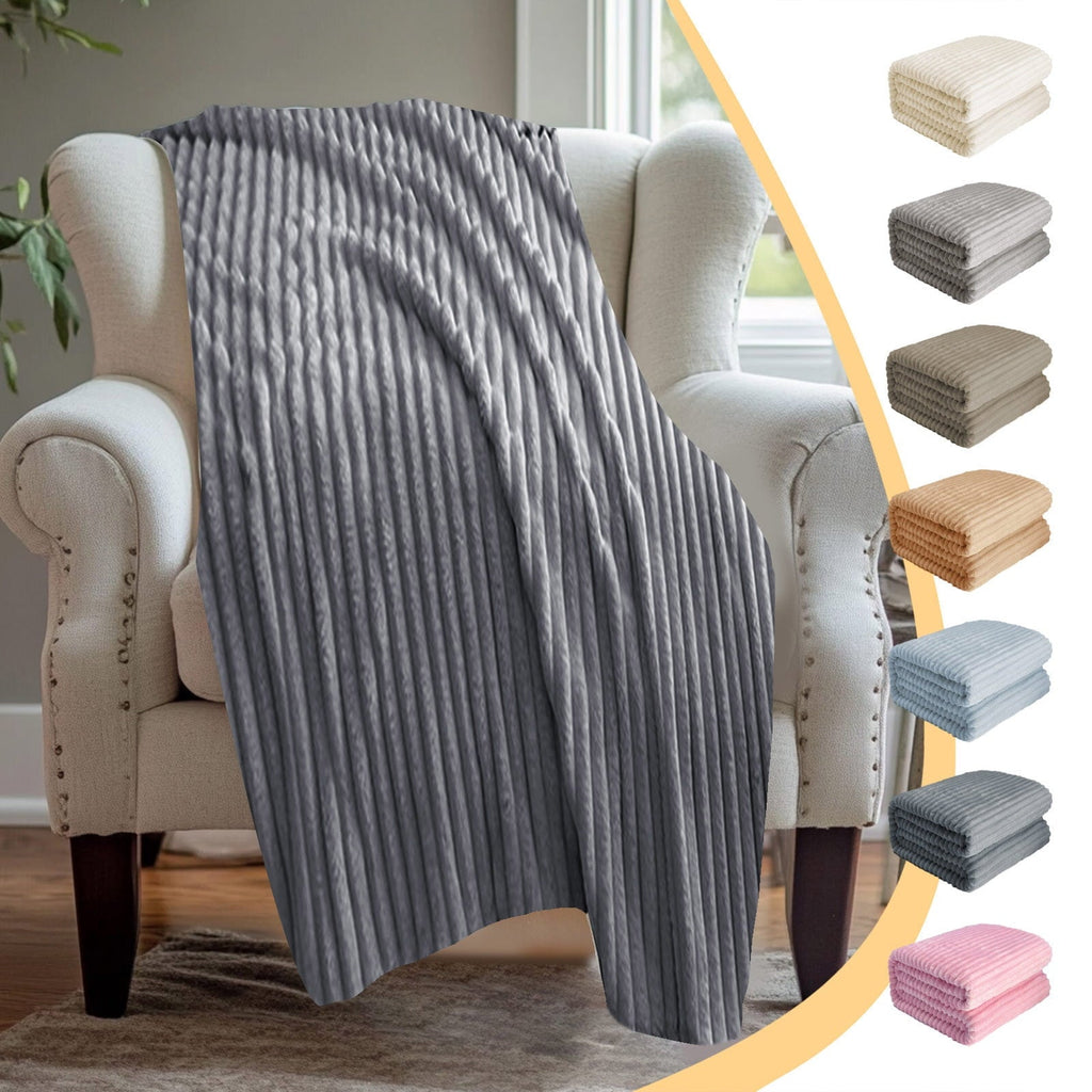 Cozy Fleece Bunny Blanket, Super Soft & Warm Faux Rabbit Fur Throw Blanket, Lightweight Microfiber Machine Washable for Bedroom, ... - Luxury Knitted Decorative Throw Blanket with Fringes - Default Title