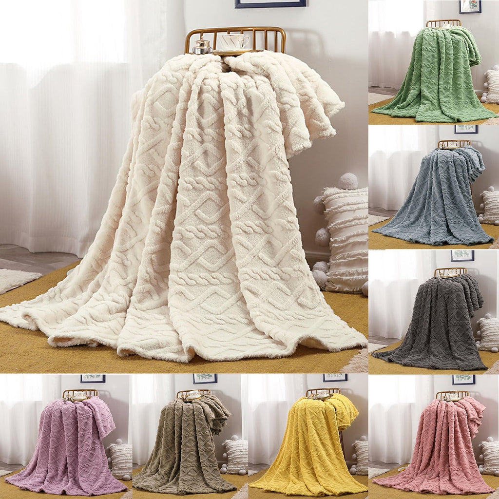 Cozy Fleece Clearance Under $5 Throw Blanket, Super Soft Warm Solid Color Thicken Flannel Blankets, Microfiber Machine Washable f... - Lightweight Plush Warm Blanket for All Seasons - Default Title