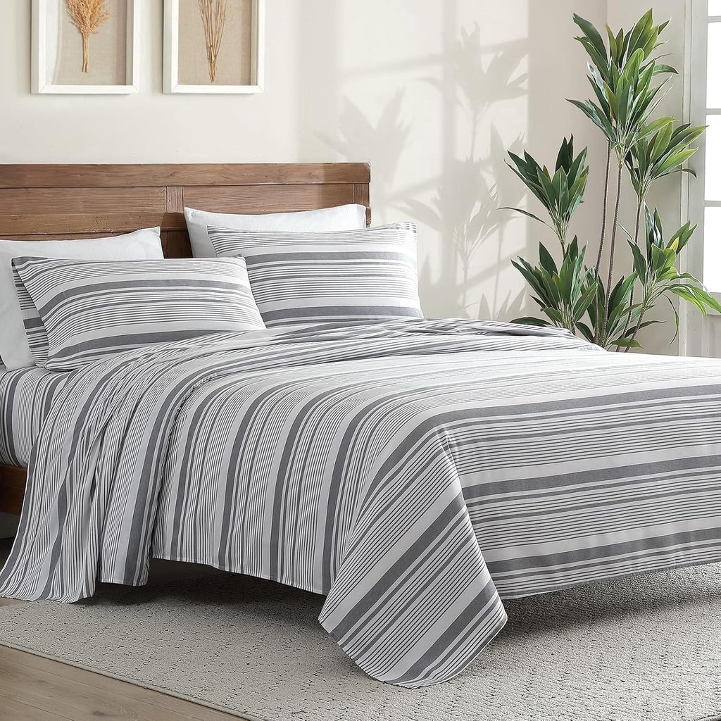 Premium Egyptian Cotton Home 3-Piece Twin Microfiber Classic Stripe Bed Sheet Set, Super Soft, Breathable Stripe Bedding with 16 inches Deep ... - Premium Ultra-Soft Pillowcase Pair for Sleeping - Default Title