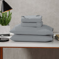 Breathable Luxury Soft Finish Microfiber Percale Queen Bed Sheet Set – 4-Piece Lightweight, Wrinkle-Resistant, Quick-Dry, Light Gray - Cooling Hotel Quality Bedding Sheets and Pillowcases - Default Title
