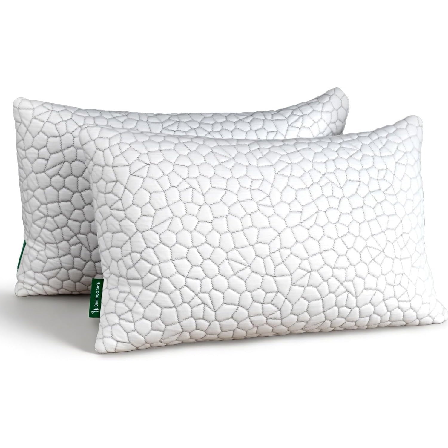 Ergonomic Memory Foam Shredded Memory Foam Pillows for Sleeping, Bed Pillows Queen Size Set of 2 Pack Adjustable for Side and Back Sleeper ... - Hotel Quality Plush Sleeping Pillows - Default Title