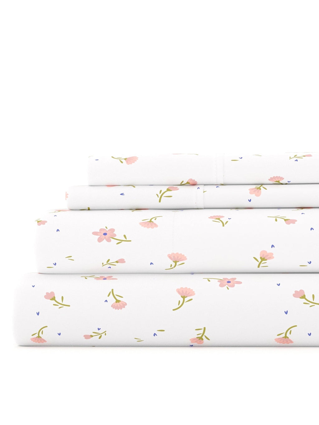 Wrinkle-Resistant Ultra Soft & Breathable Wrinkle Free Bed Sheets Set - Floral Pink Farmhouse Patterned for Twin Size Bedding - Cooling Hotel Quality Bedding Sheets and Pillowcases - Default Title