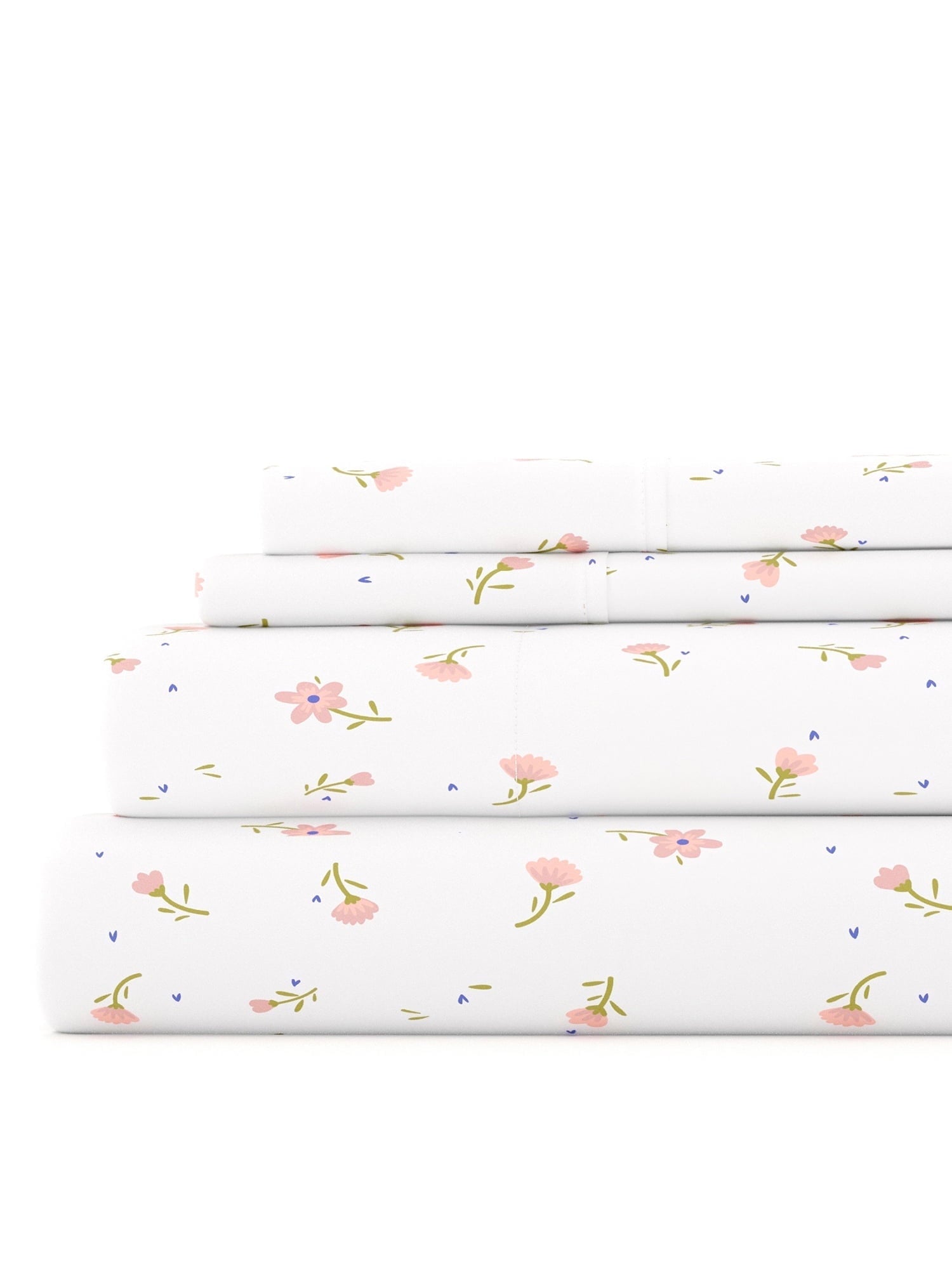 Wrinkle-Resistant Ultra Soft & Breathable Wrinkle Free Bed Sheets Set - Floral Pink Farmhouse Patterned for Twin Size Bedding - Cooling Hotel Quality Bedding Sheets and Pillowcases - Default Title