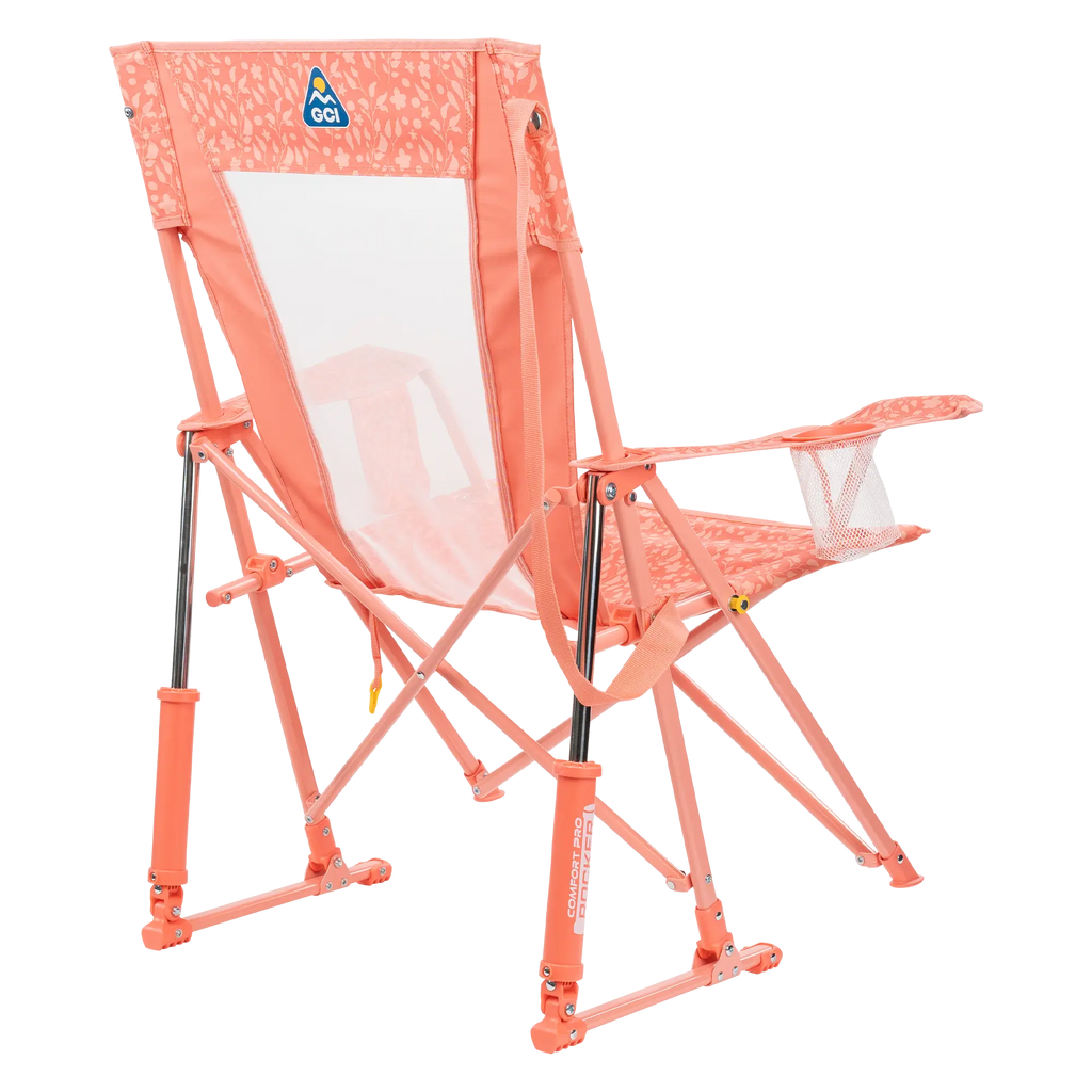 Luxury Camp Comfort Pro Rocker - Choice 375 - Heavy-Duty Kickback Rocker with Beverage Holder Detail