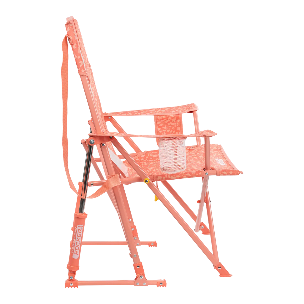 Luxury Camp Comfort Pro Rocker - Choice 375 - Heavy-Duty Kickback Rocker with Beverage Holder Detail