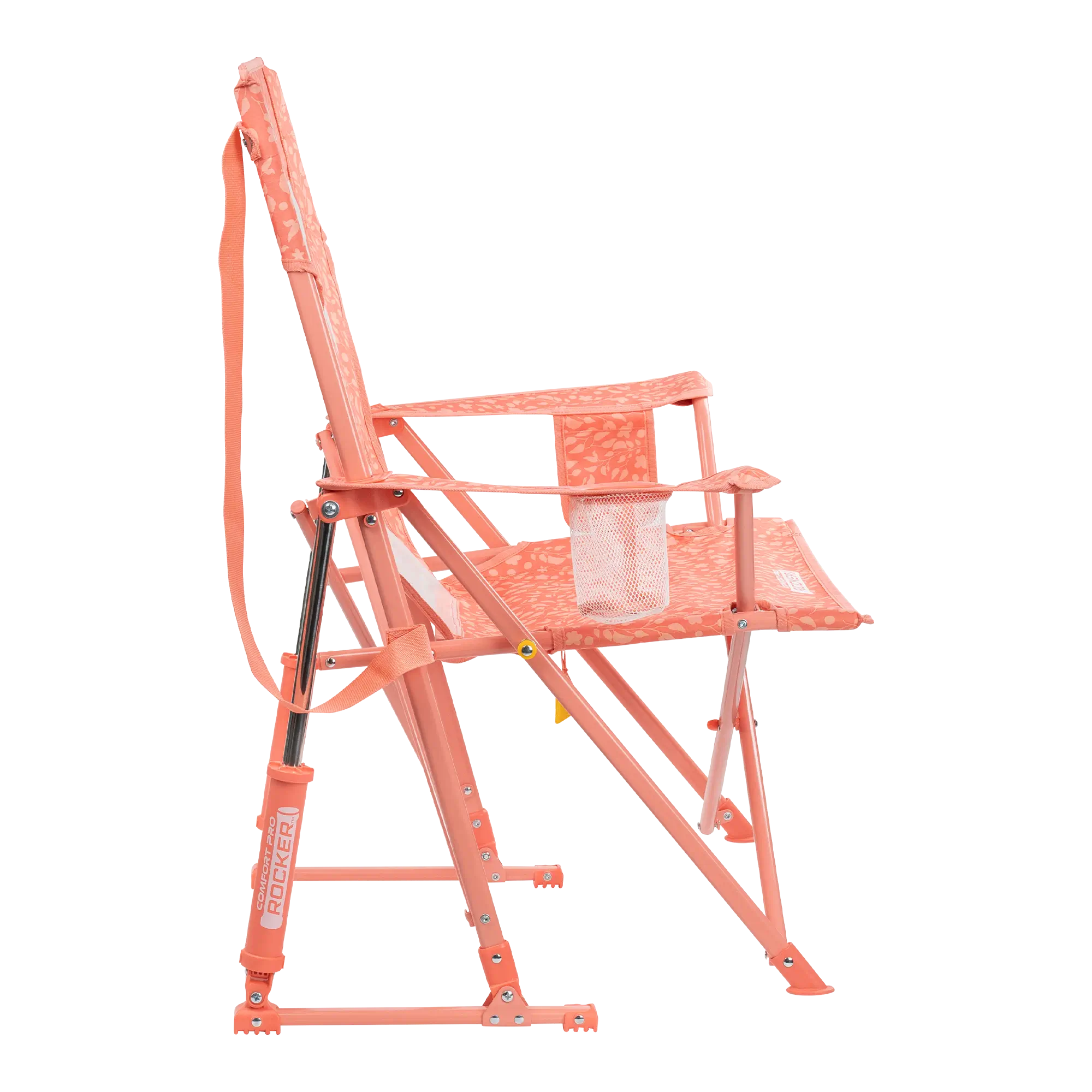 Luxury Camp Comfort Pro Rocker - Choice 375 - Heavy-Duty Kickback Rocker with Beverage Holder Detail