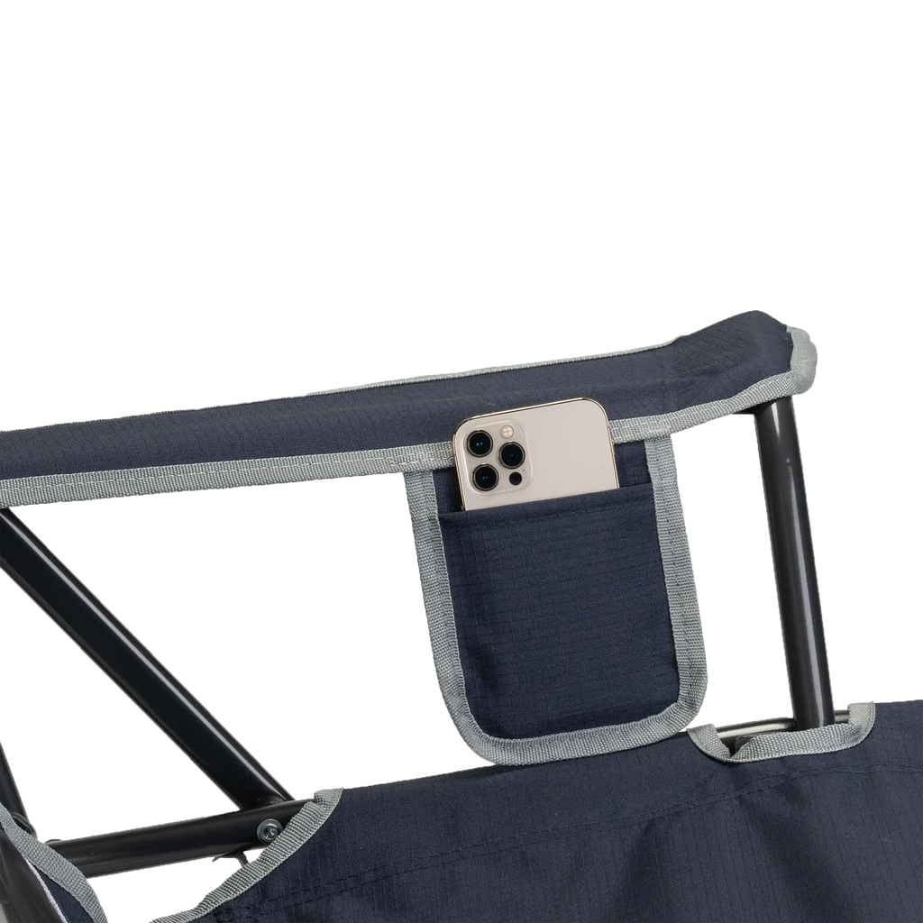 Luxury Camp Comfort Pro Rocker - Choice 375 - Heavy-Duty Kickback Rocker with Beverage Holder Detail