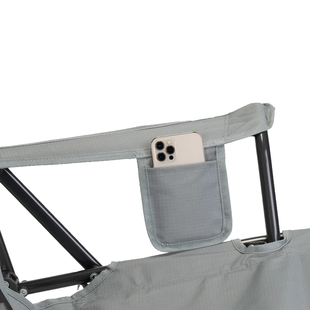 Luxury Camp Comfort Pro Rocker - Choice 375 - Heavy-Duty Kickback Rocker with Beverage Holder Detail