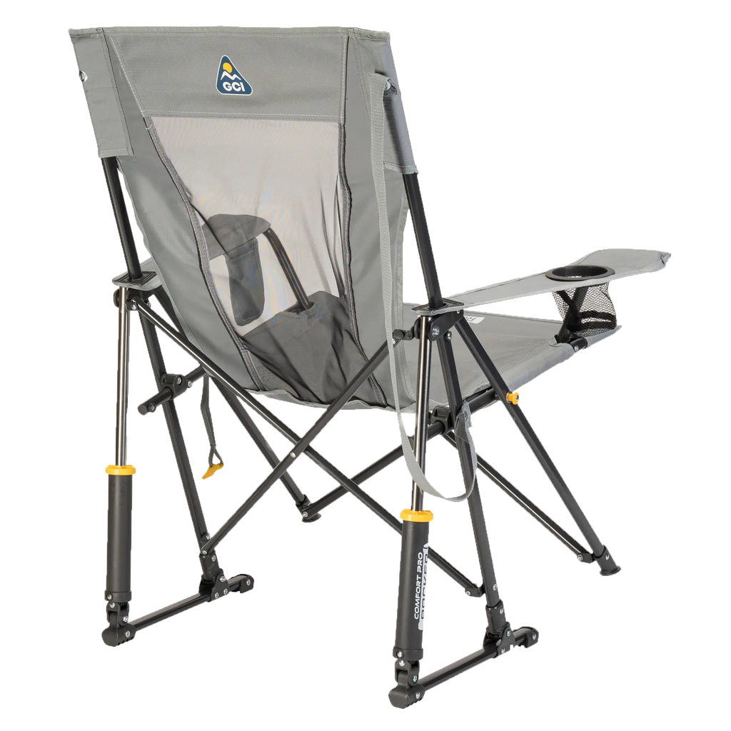 Luxury Camp Comfort Pro Rocker - Choice 375 - Heavy-Duty Kickback Rocker with Beverage Holder Detail