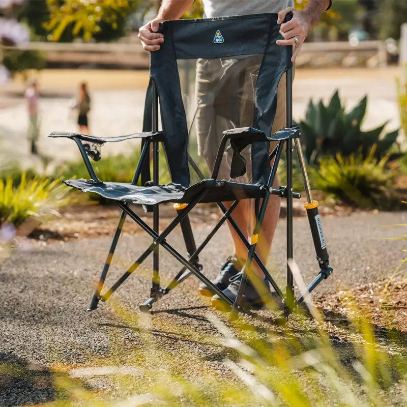 Premium All-Weather Comfort Pro Rocker XL - Choice 107 - Patented Spring-Action Rocking Chair for Camping Detail