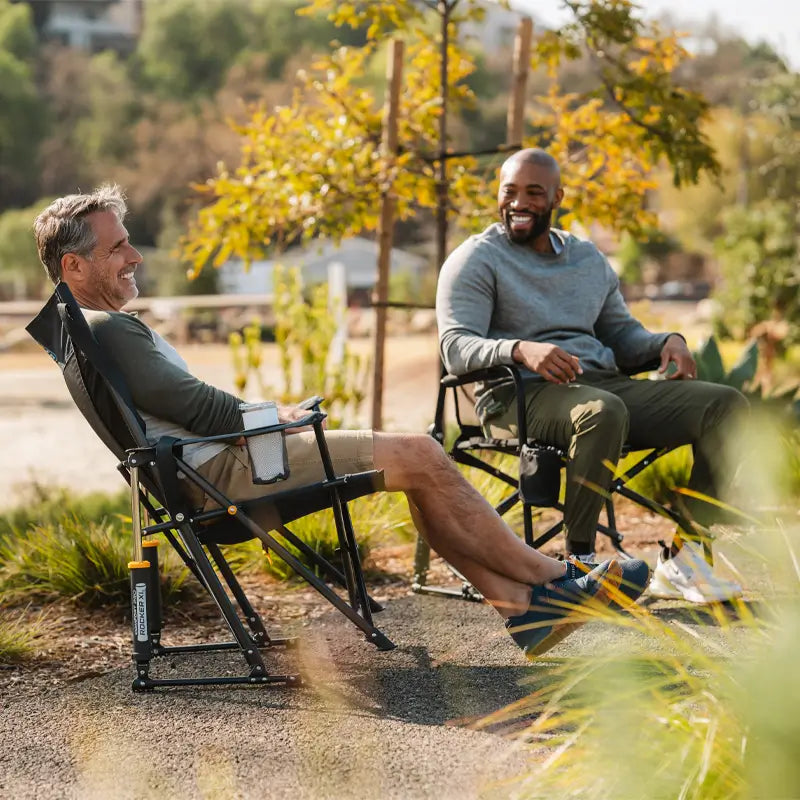 Premium All-Weather Comfort Pro Rocker XL - Choice 107 - Patented Spring-Action Rocking Chair for Camping Detail