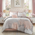 Heavyweight Warmth King Size Comforter Set, 5-Piece Floral Bedding Set for All Season, Blush Comforter Set King with Bed Skirt - Luxurious Quilted Duvet Cover Set - Default Title