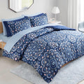Fluffy Down Alternative Queen Size Comforter Set, 9-Piece Bed in a Bag Queen, Navy Blue Bedding Comforter Set with Comforter, Flat Sheets, Fi... - All-Season Down Alternative Comforter Insert - Default Title