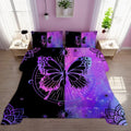 Hypoallergenic Cloud Butterfly Comforter Set Full Size for Girls Kids Teens Black Blue Purple Tie Dye Bedding Set 3 Pieces - Luxurious Quilted Duvet Cover Set - Default Title