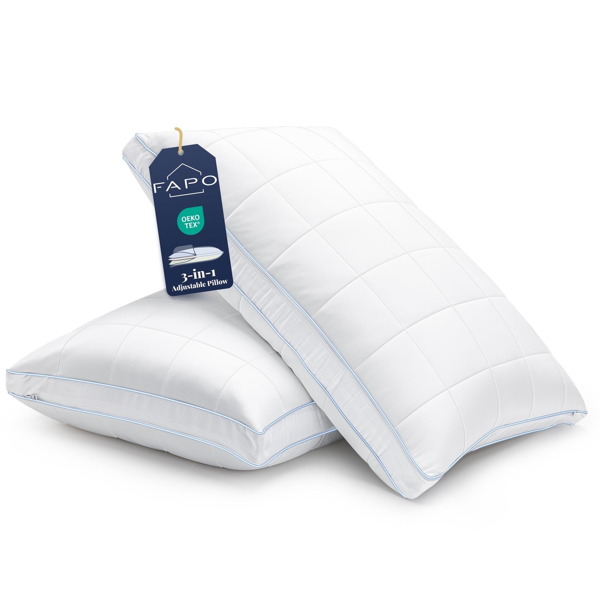 Hotel Collection Cooling Adjustable Pillow, Luxury Queen Size Bed Pillows Hotel Collection - Soft Firm Pillows for bed - Decorative Throw Pillow Cushion for Sofa & Bed - Default Title