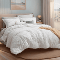 Hypoallergenic Cloud Queen Comforter Set, Boho Tufted Shabby Chic Bedding Comforter Set, 3 Pieces Farmhouse Bed Set for All Seasons, White... - Cloud-Like Soft Lightweight Bed Comforter - Default Title