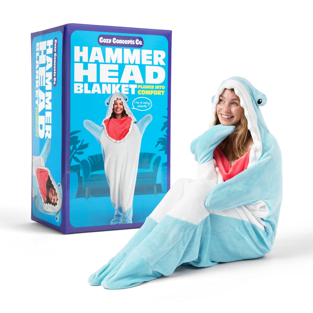 Cozy Fleece Hammerhead Blanket 70" Throw Blanket with Sleeves - Lightweight Plush Warm Blanket for All Seasons - Default Title
