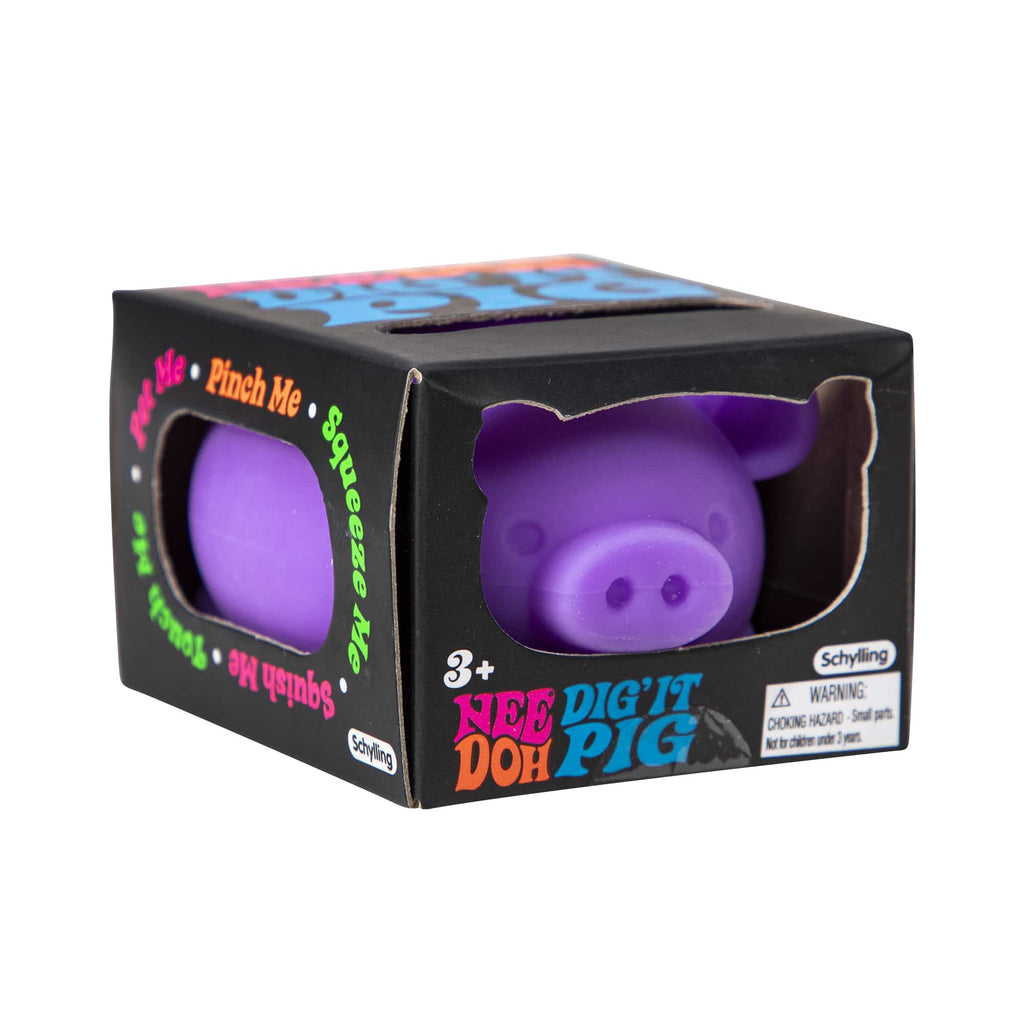 Purrfectly Squishy NeeDoh Dig’ It Pig | Select Velvet Canopy - Collectible Shaggy Monster Squishable Toy Detail