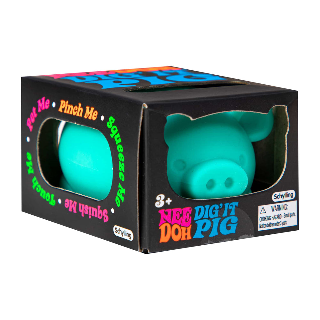 Purrfectly Squishy NeeDoh Dig’ It Pig | Select Velvet Canopy - Collectible Shaggy Monster Squishable Toy Detail