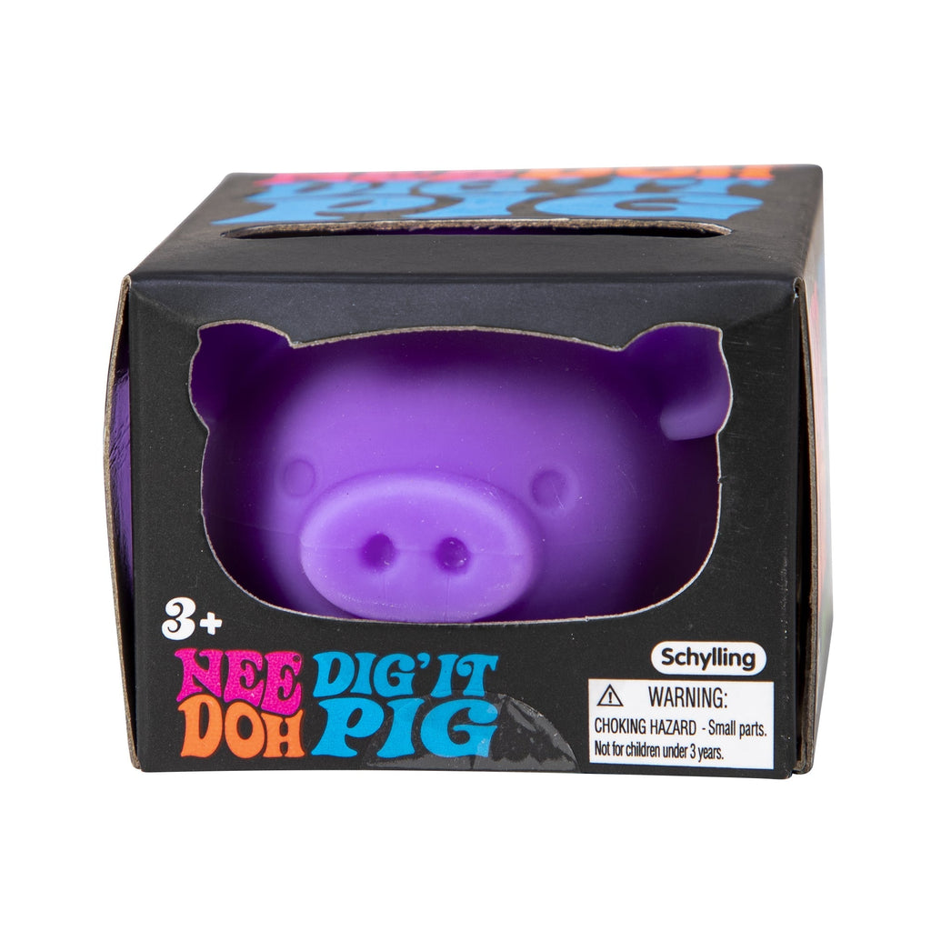 Purrfectly Squishy NeeDoh Dig’ It Pig | Select Velvet Canopy - Collectible Shaggy Monster Squishable Toy Detail