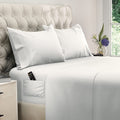 Wrinkle-Resistant Bed Sheets Set - Queen Size Sheet with Side Pocket - 4pcs Set, 15 inches, White - Premium Ultra-Soft Pillowcase Pair for Sleeping - Default Title
