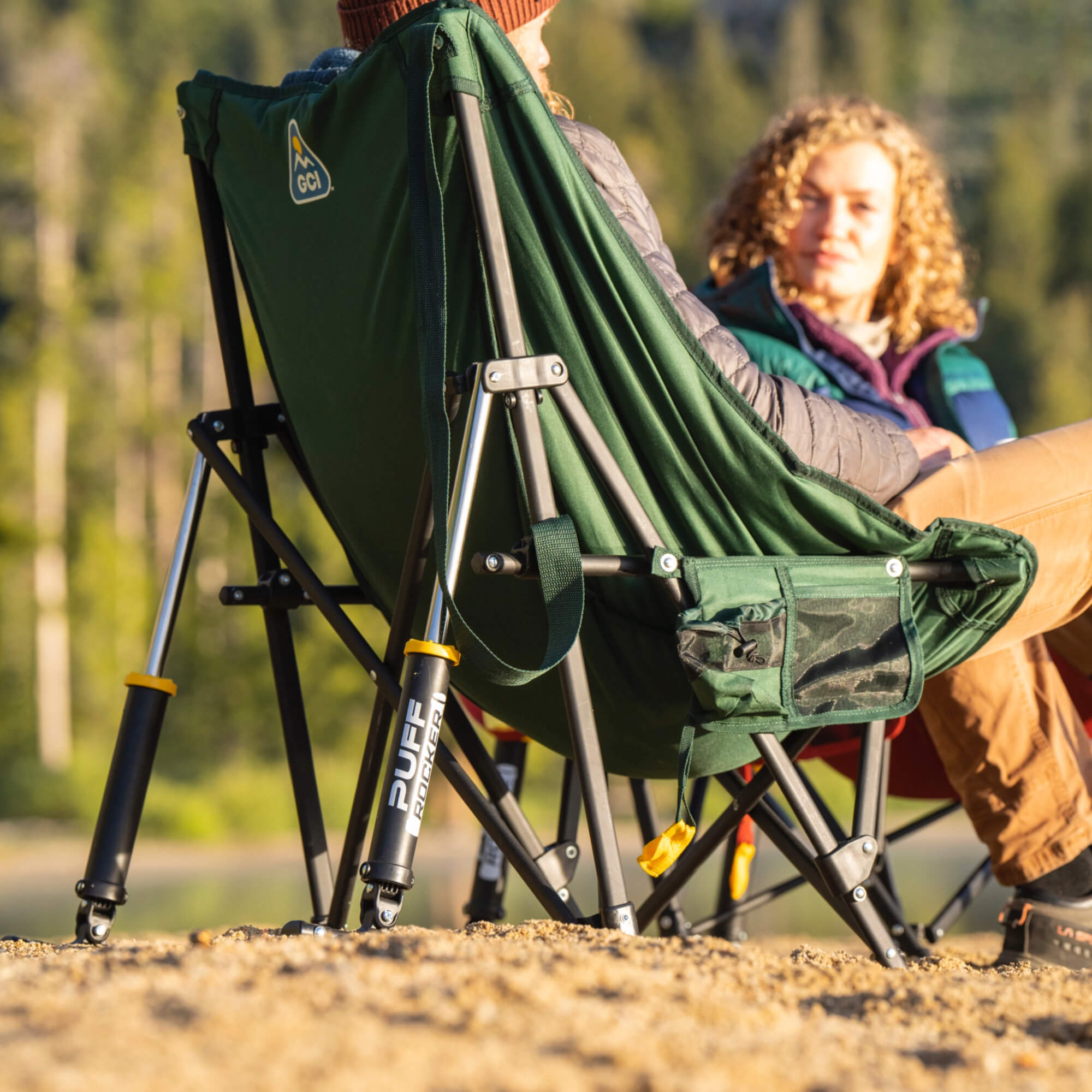 Patented Spring-Action Puff Rocker - Choice 731 - Freestyle Rocker Portable Outdoor Folding Chair Detail