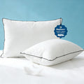 Hotel Collection Hypoallergenic 3‑Chamber Goose Feather Down Core Bed Pillows, Standard Size Set of 2, With Microfiber Surround, Soft-... - Decorative Throw Pillow Cushion for Sofa & Bed - Default Title
