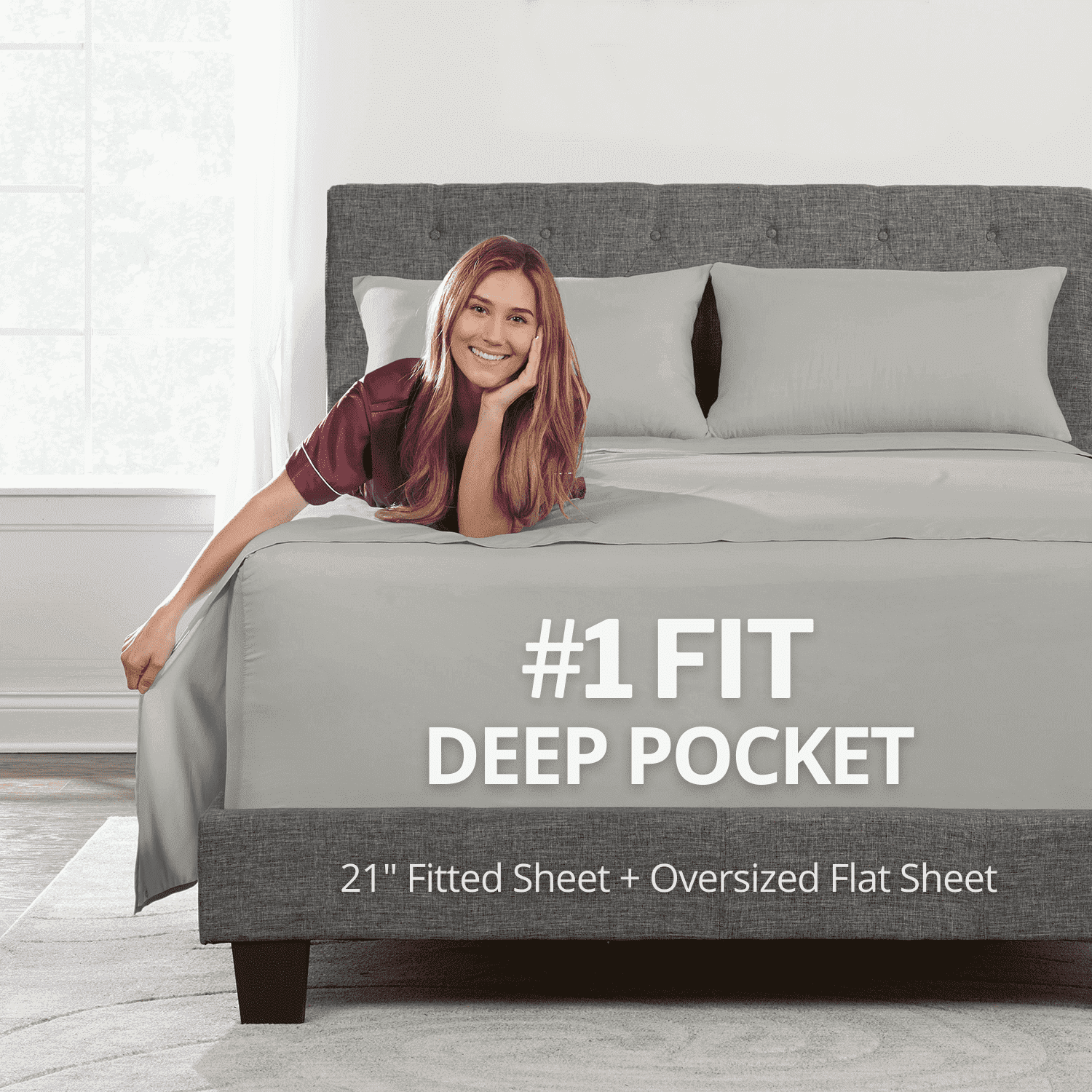 Cooling Sateen Bedding 21” King Extra Deep Pocket Sheets - Deep King Fitted Sheet - Super And Ultra Deep Sheet - For Deep Mattress -... - Cooling Hotel Quality Bedding Sheets and Pillowcases - Default Title