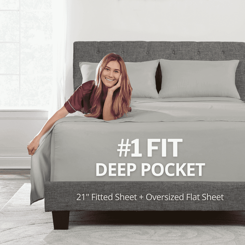 Cooling Sateen Bedding 21” King Extra Deep Pocket Sheets - Deep King Fitted Sheet - Super And Ultra Deep Sheet - For Deep Mattress -... - Cooling Hotel Quality Bedding Sheets and Pillowcases - Default Title