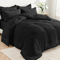 Fluffy Down Alternative 5-Piece Bed in Bag - Twin Size Comforter Sets, Pillowcases & Sheet Collection for Cozy Bedding Sets Black - All-Season Down Alternative Comforter Insert - Default Title