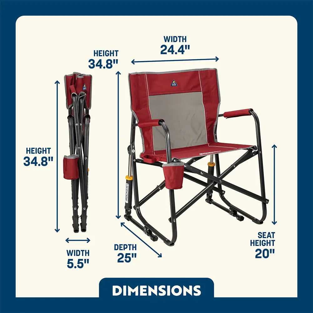 Premium All-Weather Freestyle Rocker - Choice 711 - Patented Spring-Action Rocking Chair for Camping Detail