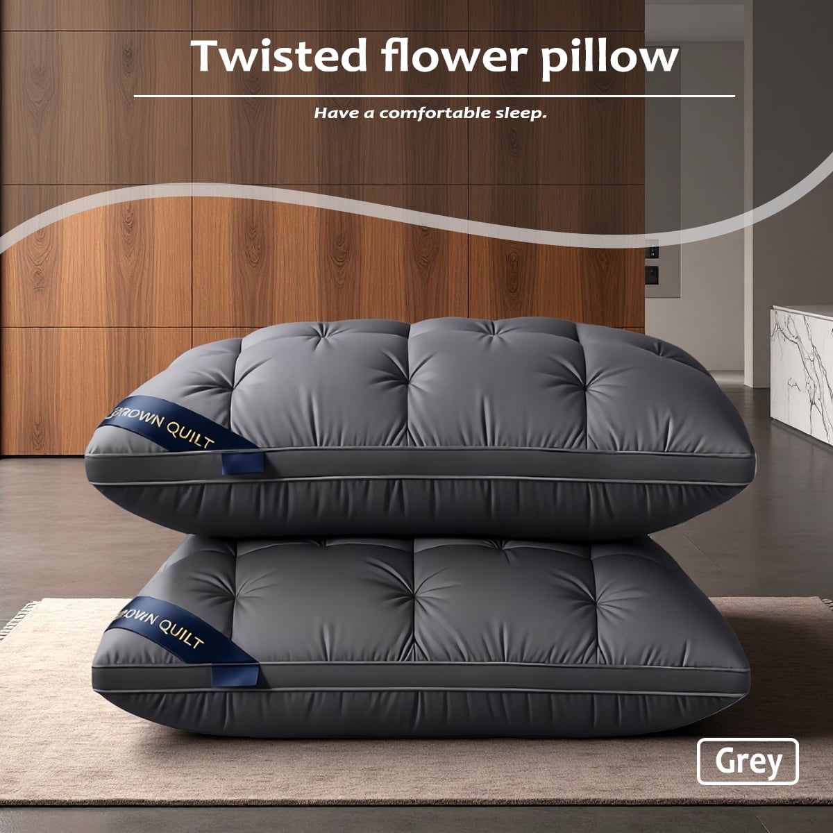 Hotel Collection twisted bed pillow-highly breathable large pillow for lateral/supine/prone sleepers, 29 x 19 inch pillow for family b... - Hotel Quality Plush Sleeping Pillows - Default Title