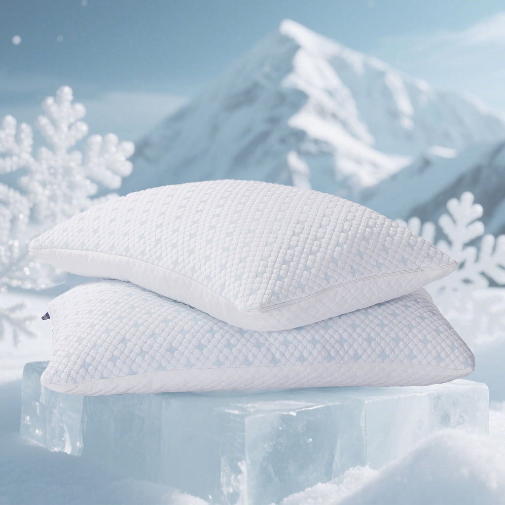Fluffy Shredded 2-Pack Adjustable Cooling Bed Pillows, Shredded Memory Foam Pillows Set of 2, Standard Queen, Dual Sides - Hotel Quality Plush Sleeping Pillows - Default Title