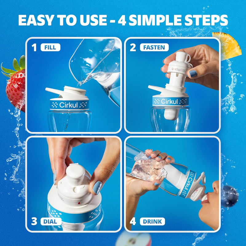 Refreshing Electrolyte FitSip 6-Pack Variety Pack HE3H - Sugar-Free Fruit Flavor Cartridge Refill Detail