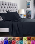 Wrinkle-Resistant 1800 Series Microfiber Bed Sheets 6-Piece Set, Deep Pocket, Queen Black - Breathable Egyptian Cotton Flat & Fitted Sheets - Default Title