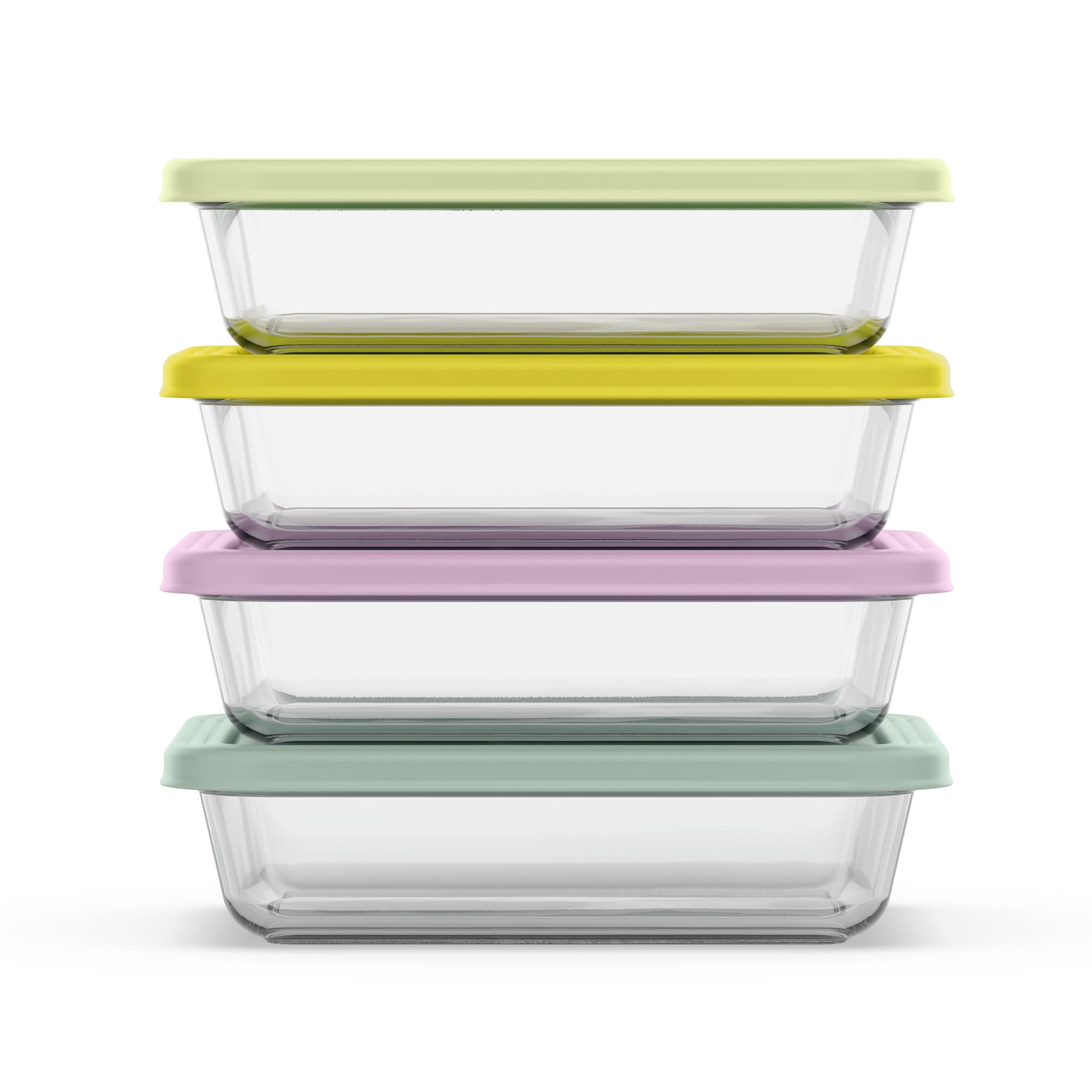 Playful Geometric Everyday 4.5 Cup Glass Meal Prep Set - Fun Food Fidget Cookie Squishable Toy - Default Title