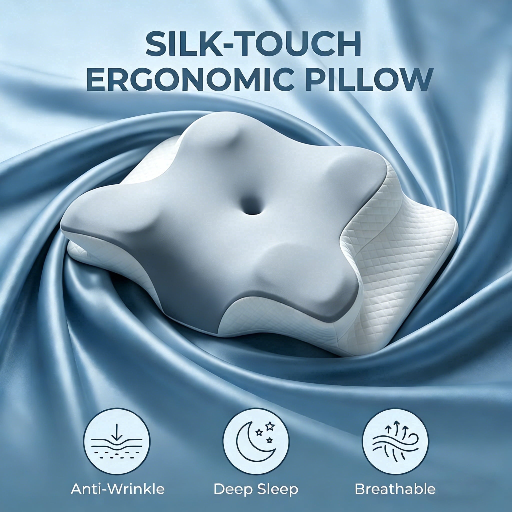Orthopedic Support Memory Foam Contour Pillows - Neck Pain Relief, Orthopedic Cervical, Breathable Washable Cover - Decorative Throw Pillow Cushion for Sofa & Bed - Default Title