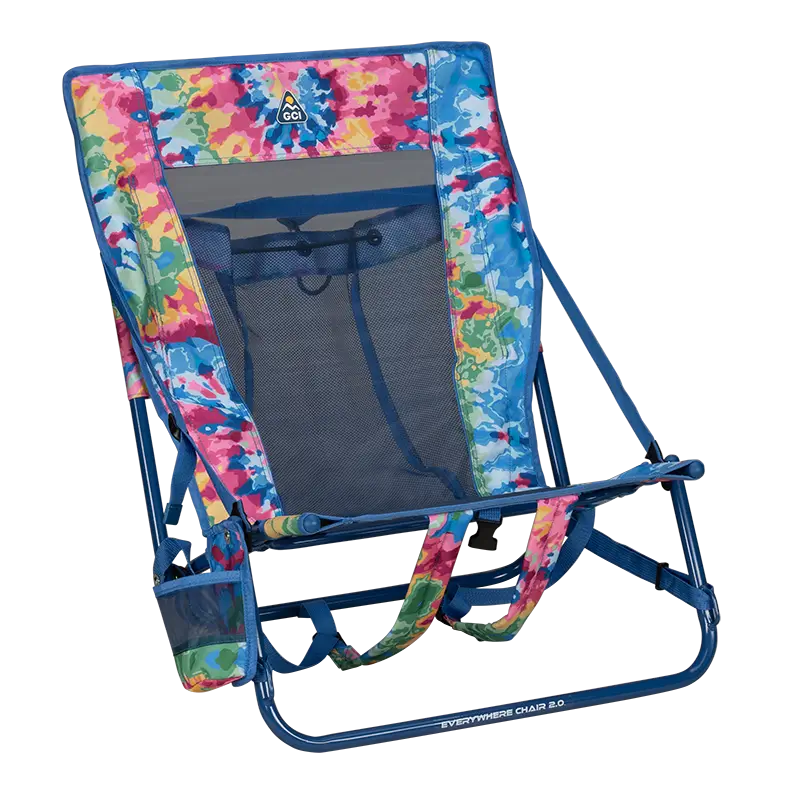 Reclining Beach Everywhere Chair 2 - Choice 656 - Rust-Resistant Aluminum Sand-Friendly Lounge Chair - Tie Dye