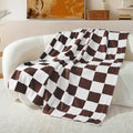 Lightweight Warm Checkered Throw Blanket, Super Soft and Warm Fluffy Fleece Blanket for Couch, Sofa, Bed, Cute Plaid Pattern, Coffee, ... - Cozy Fleece Throw Blanket for Couch & Bed - Default Title