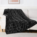 Lightweight Warm Fleece Throw Blanket for Couch, Leaves Pattern Super Soft and Cozy Blankets, Plush Fuzzy Lightweight, Black, 50"x60" - Lightweight Plush Warm Blanket for All Seasons - Default Title