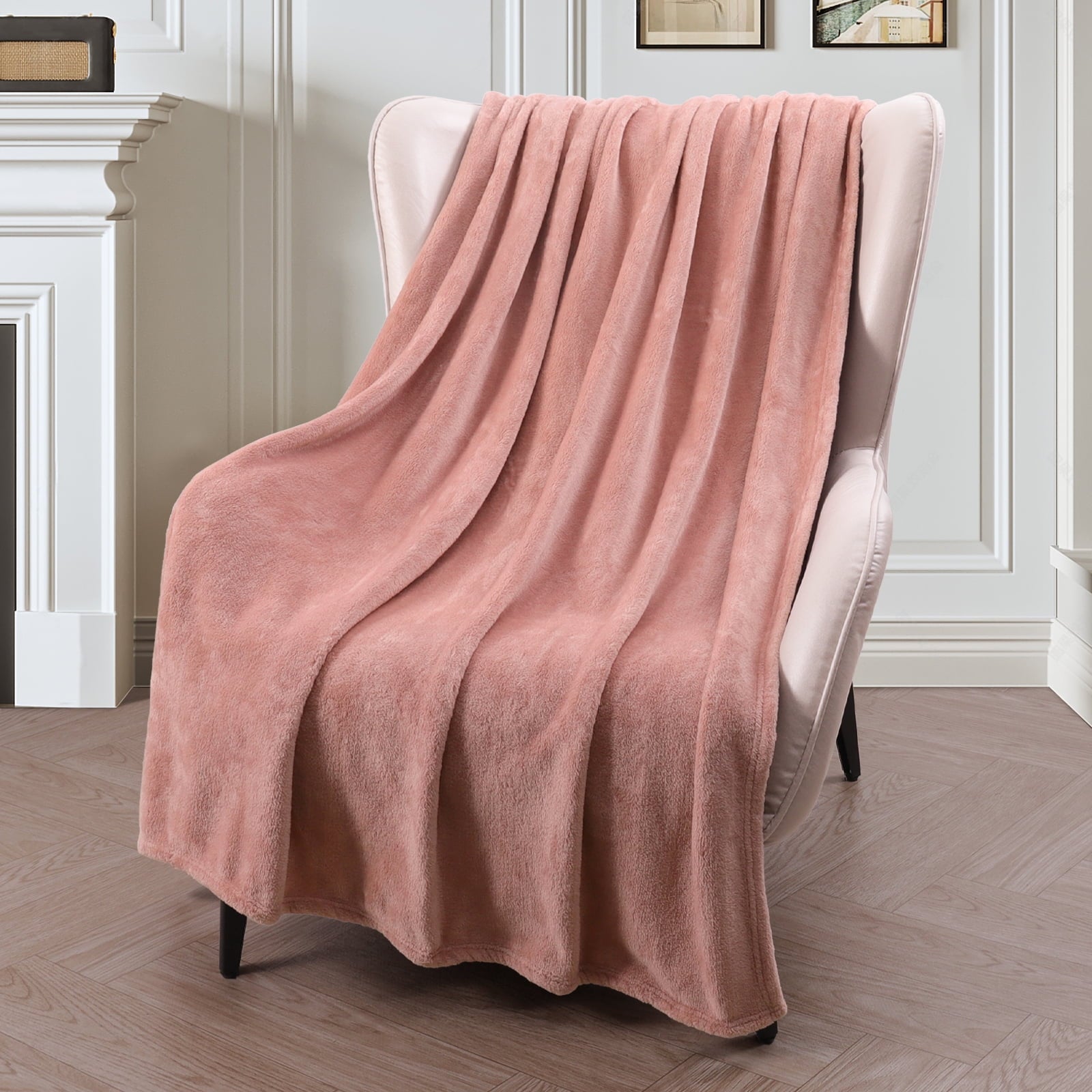 Reversible Sherpa Large Flannel Fleece Velvet Plush Throw Blanket - 50" x 70" (Pink) - Super Soft Reversible Sherpa Flannel Blanket - Default Title
