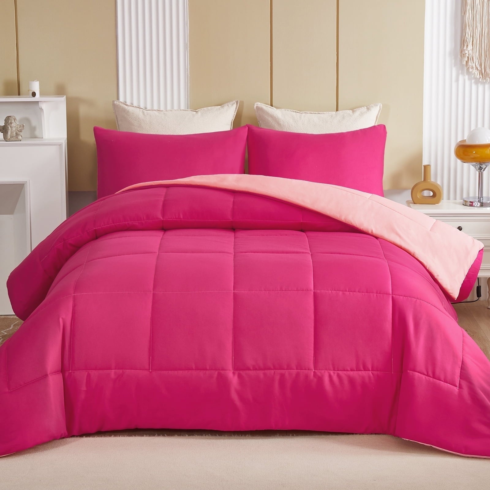 Heavyweight Warmth Lightweight Reversible 3-Piece Comforter Set All Seasons, Down Alternative Comforter with 2 Pillow Shams, Queen Size,... - Luxurious Quilted Duvet Cover Set - Default Title