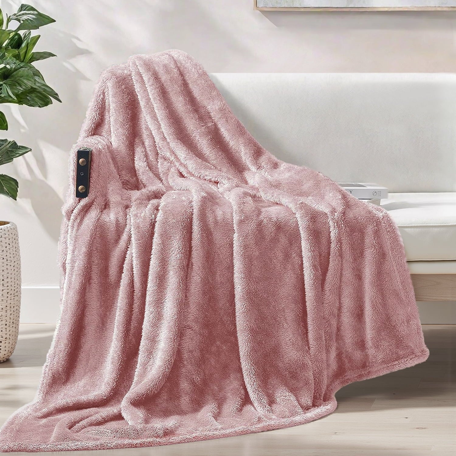 Lightweight Warm Plush Fuzzy Large Fleece Throw Blanket (50" x 70", Dusty Pink)- Soft, Warm and Lightweight - Lightweight Plush Warm Blanket for All Seasons - Default Title